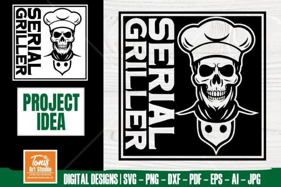 Chef Skull SVG for Graphics and Crafts