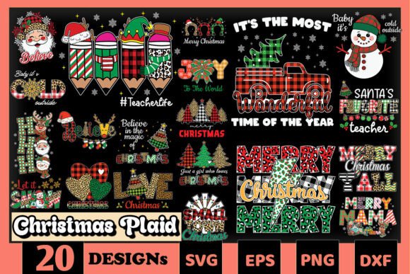 Christmas Plaid SVG Bundle for Local Business Branding