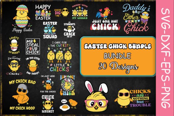 Easter Chick SVG Bundle Graphics for Crafts