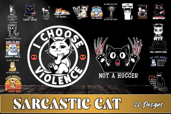 Funny Sarcastic Cat SVG Bundle for Crafts and Graphics
