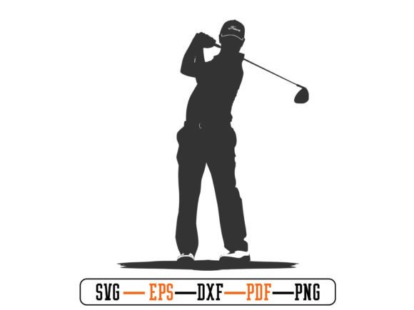 Golf Playing Svg Vector Silhouette File for Graphics and Crafts