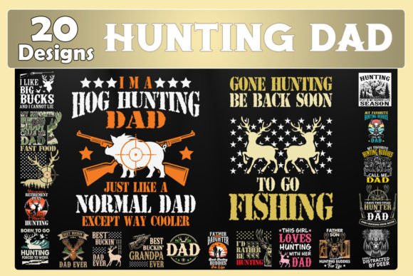 Hunting Dad SVG Bundle Graphics for Crafts