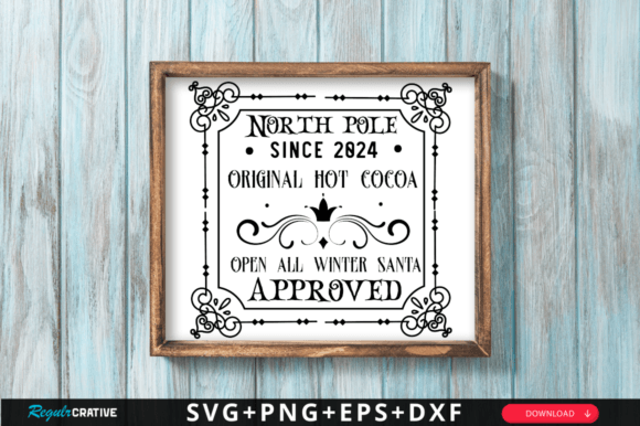 North Pole Hot Cocoa SVG Design for Crafts and Graphics