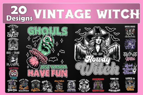 Retro Halloween Witch SVG Bundle for Crafts and Graphics