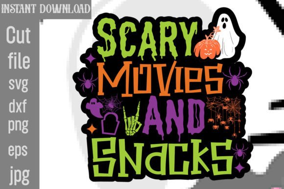 Scary Movies and Snacks SVG Cut File: A Graphic Boost for Bloggers