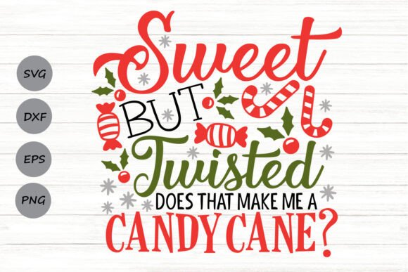 Sweet But Twisted Candy Cane Svg for Crafts and Graphics