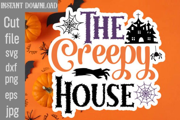 The Creepy House SVG Cut File for Crafts and Graphics