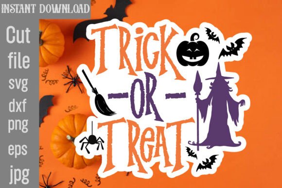 Trick-or-treat SVG Cut File for Crafts and Graphics