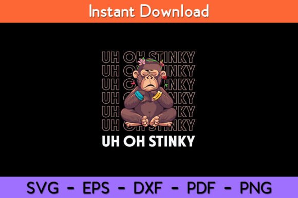 Uh Oh Stinky Poop Meme Funny Monkey Graphics for Creative Crafts